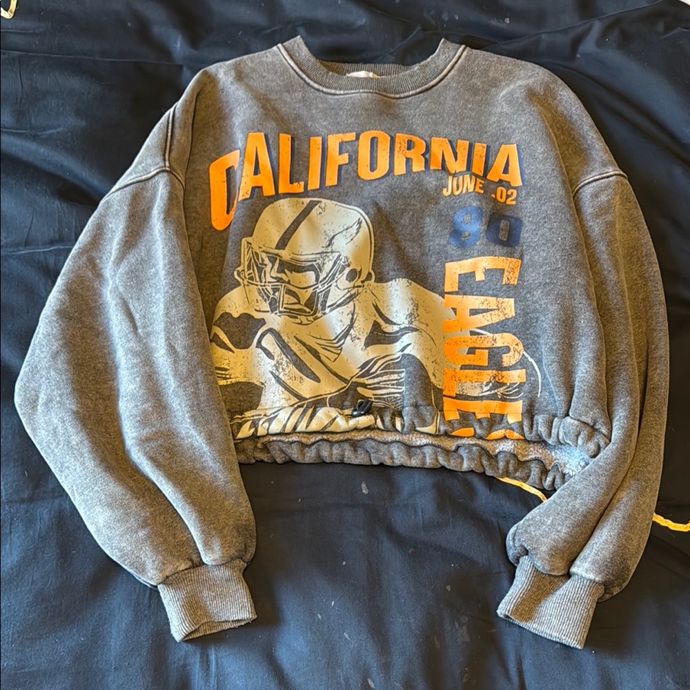 Adika Gray and Orange Graphic Sweatshirt